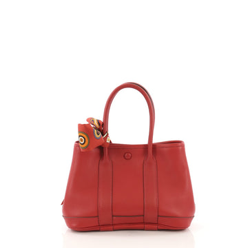 Hermes Bolduc Twilly Garden Party Tote Leather TTPM Red 410291