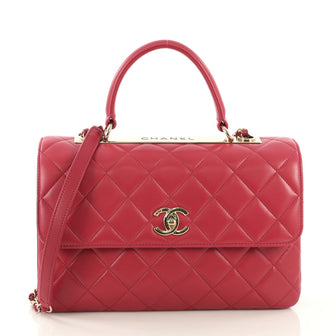 Chanel Trendy CC Top Handle Bag Quilted Lambskin Medium Pink 4103017