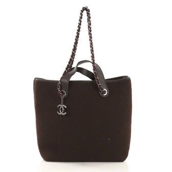 Chanel Pop Tote Quilted Felt Medium Brown 4103020