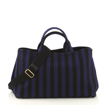 Prada Canapa Convertible Tote Canvas Large Black 4103021