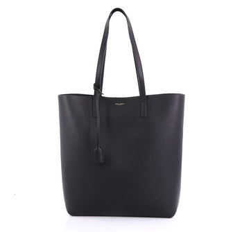 Saint Laurent Shopper Tote Leather Tall Black 410351