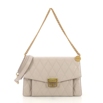 Givenchy GV3 Flap Bag Quilted Leather Medium Gray 4104211