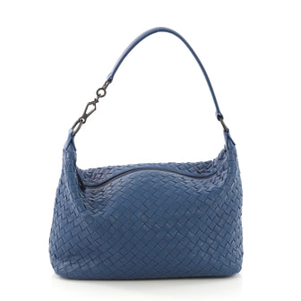 Bottega Veneta Zip Hobo Intrecciato Nappa Small Blue 4104224
