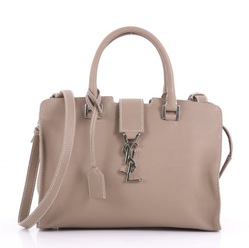Saint Laurent Monogram Cabas Leather Baby Neutral 410425