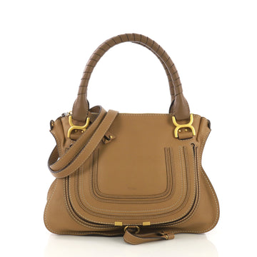 Chloe Marcie Satchel Leather Medium Brown 410426