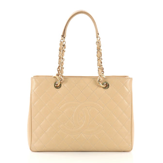 Chanel Grand Shopping Tote Quilted Caviar Neutral 410492