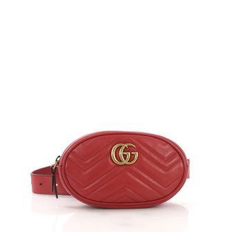 Gucci GG Marmont Belt Bag Matelasse Leather Red 410572