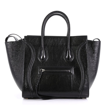 Celine Phantom Bag Patent Goatskin Medium Black 410611