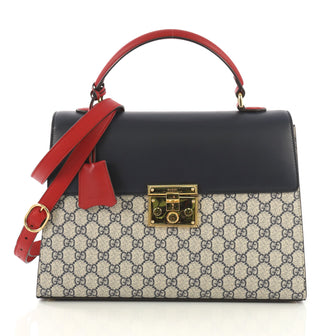 Gucci Padlock Top Handle Bag GG Coated Canvas and Leather 410702