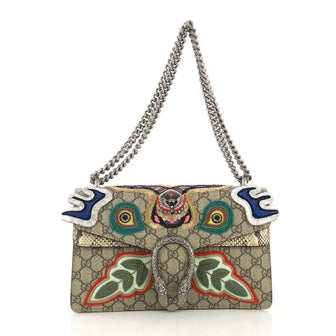 Gucci Dionysus Bag Embroidered GG Coated Canvas with Python 410881