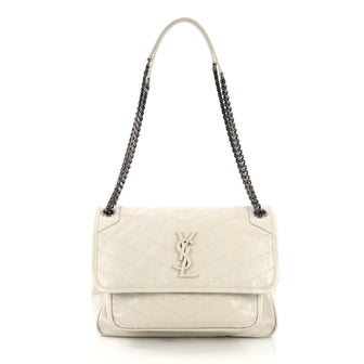 Saint Laurent Niki Chain Flap Bag Matelasse Chevron Leather 410961