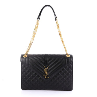 Saint Laurent Classic Monogram Envelope Satchel Quilted 410962