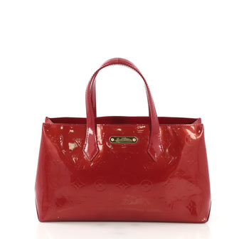 Louis Vuitton Wilshire Handbag Monogram Vernis PM Red 410971