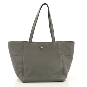 Prada Open Tote Vitello Daino Small Gray 410991