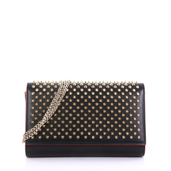 Christian Louboutin Paloma Clutch Spiked Leather Black 4111213