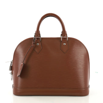 Louis Vuitton Alma Handbag Epi Leather PM Brown 4111224