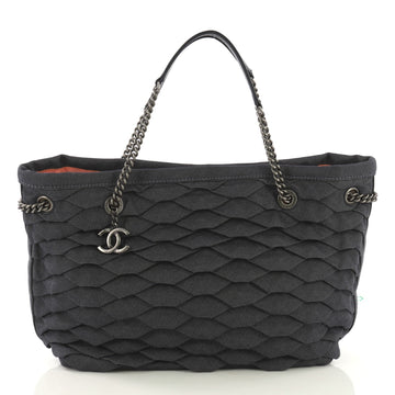 Chanel CC Shopping Tote Scale Effect Denim Medium Blue 4111226