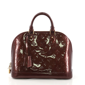 Louis Vuitton Alma Handbag Monogram Vernis PM Red 4111230