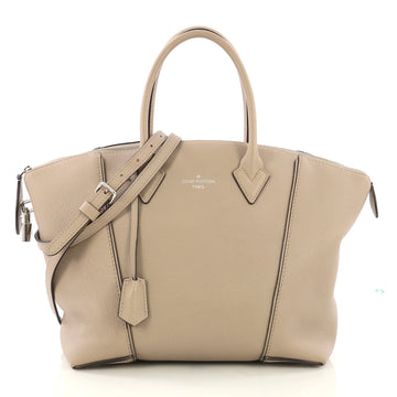 Louis Vuitton Soft Lockit Handbag Leather PM Neutral 411151