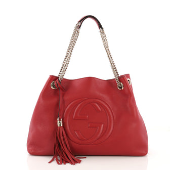 Gucci Soho Chain Strap Shoulder Bag Leather Medium Red 411181