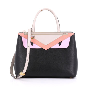 Fendi 2Jours Monster Handbag Calfskin Petite Black 411371
