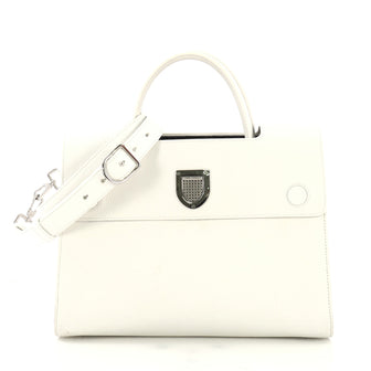 Christian Dior Diorever Handbag Leather Medium White 411402