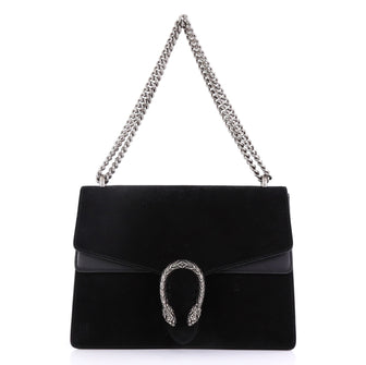Gucci Dionysus Handbag Suede Medium Black 411408