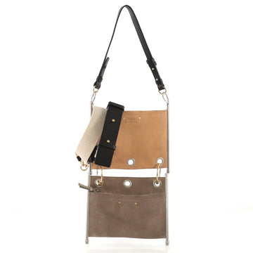 Chloe Roy Double Clutch Suede and Leather Neutral 4115611