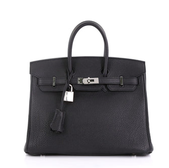 Hermes Birkin Handbag Black Togo with Palladium Hardware 25 4115622