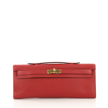 Hermes Kelly Cut Pochette Swift Red 4115646