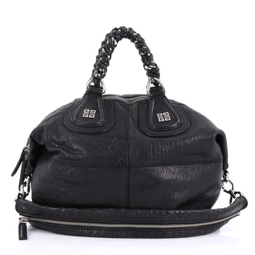 Givenchy Chain Wrap Nightingale Satchel Leather Large Black 4116201