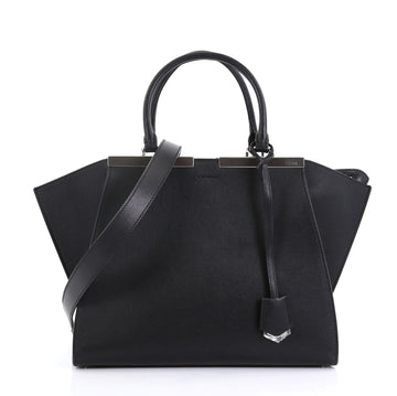 Fendi Petite 3Jours Handbag Leather Black 411661