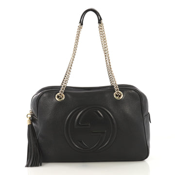 Gucci Soho Chain Zipped Shoulder Bag Leather Medium Black 411701