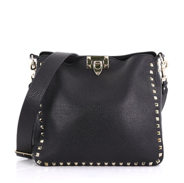 Valentino Rockstud Flip Lock Messenger Bag Leather Medium 411721