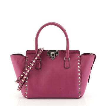 Valentino Rockstud Tote Rigid Leather Small Pink 411871