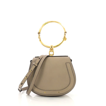 Chloe Nile Crossbody Bag Leather Medium Neutral 412071