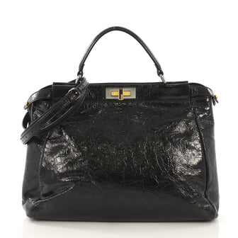 Fendi Peekaboo Bag Patent Large Black 412101