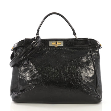 Fendi Peekaboo Bag Patent Large Black 412101