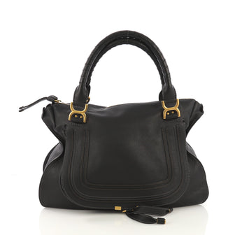 Chloe Marcie Shoulder Bag Leather Large Black 412111