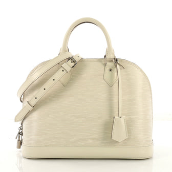 Louis Vuitton Alma Handbag Epi Leather PM White 412231