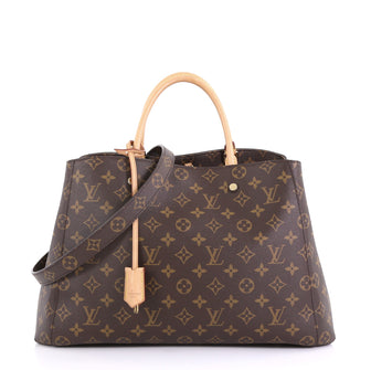 Louis Vuitton Montaigne Handbag Monogram Canvas GM Brown 412337