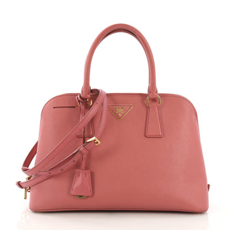 Prada Promenade Handbag Saffiano Leather Medium Pink 412392