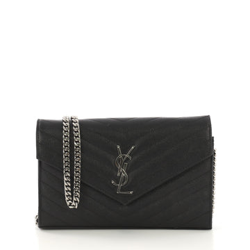 Saint Laurent Classic Monogram Wallet on Chain Matelasse 412491