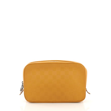 Louis Vuitton Toiletry Pouch Damier Infini Leather GM Yellow 412521