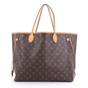 Louis Vuitton Neverfull Tote Monogram Canvas GM Brown 412532