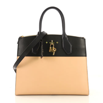 Louis Vuitton City Steamer Handbag Leather MM Neutral 4125414
