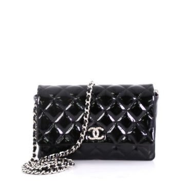 Chanel Brilliant Wallet on Chain Quilted Patent Black 4125418