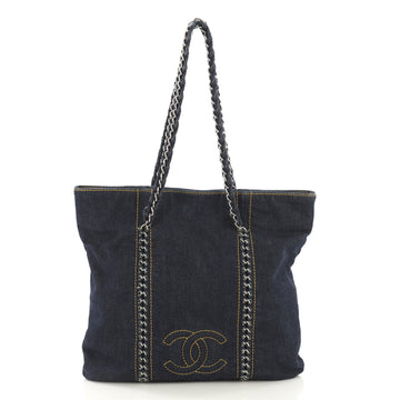 Chanel Luxe Ligne Tote Denim North South Blue 4125440