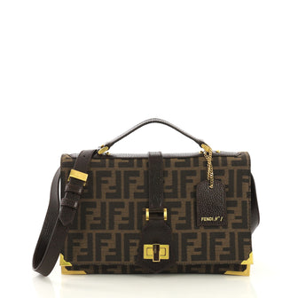 Fendi Classico No. 1 Handbag Zucca Canvas Brown 4125441