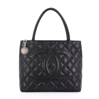 Chanel Medallion Tote Quilted Caviar Black 412548